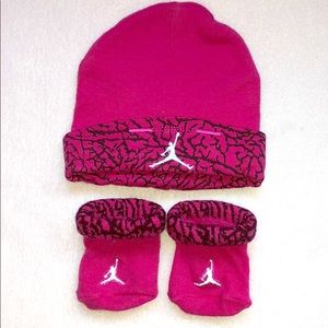 Authentic Baby Jordan toboggan and booties set